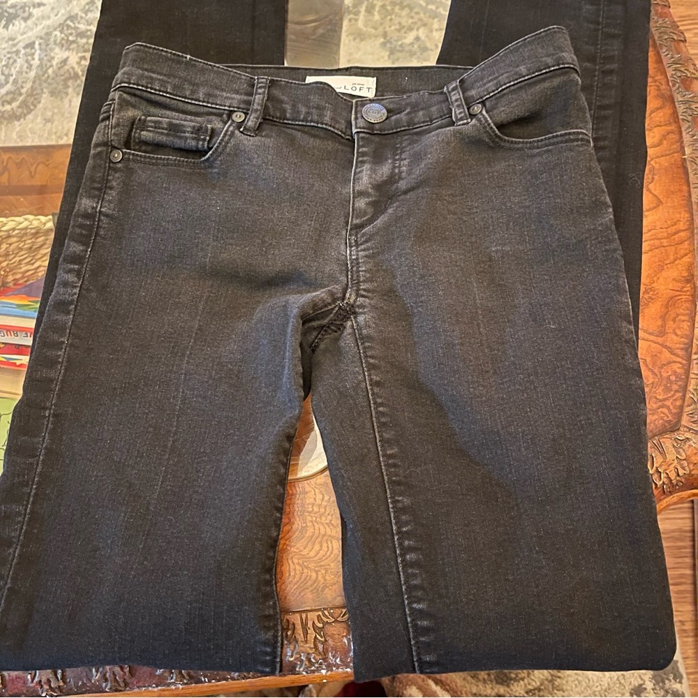 Loft Modern‎ Straight black denim jeans, size 24T